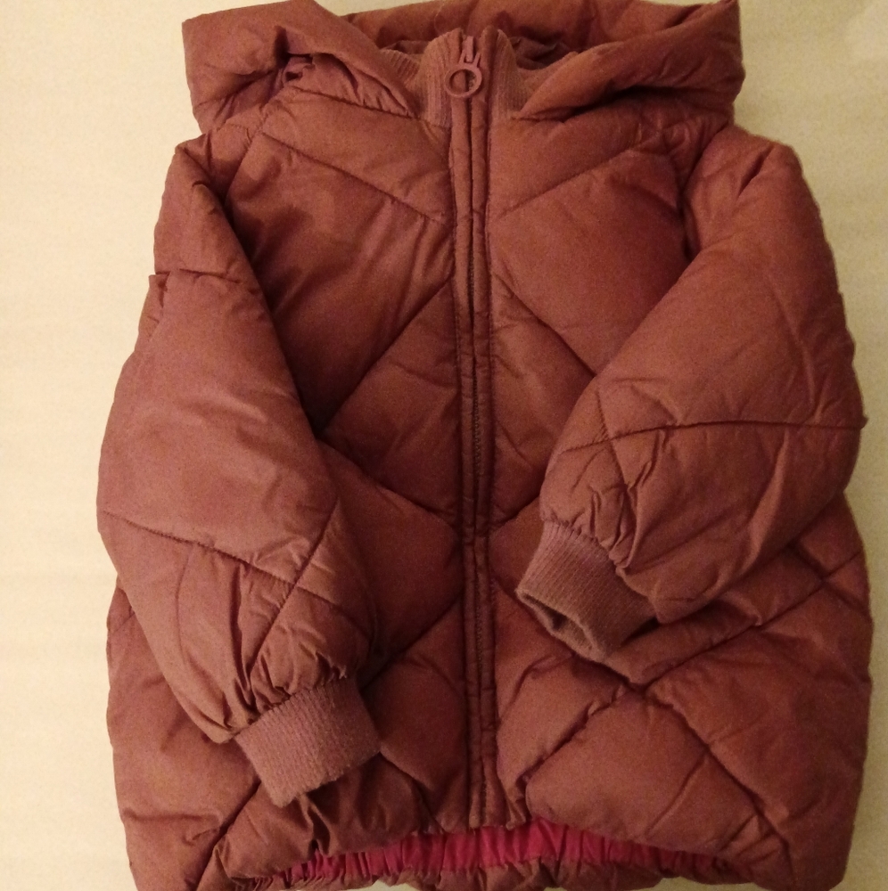 Zara Dusty Rose Puffer Jacket, 12 - 18 Months Very Gently Worn.